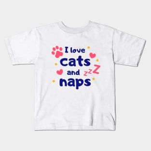 I love cats & naps Kids T-Shirt